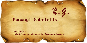 Mosonyi Gabriella névjegykártya